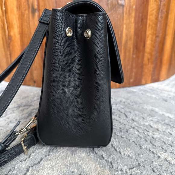 Zara Basics Black Textured Faux Leather Mini Backpack - Picture 6 of 15